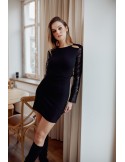 Rochie neagra eleganta mulata 0227 - Magazin online - Boutique